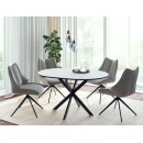 Стол обеденный SIGNAL GASTON Ceramic белый/черный 100-135/100